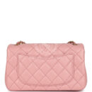 Chanel Mini Pearl Crush Rectangular Flap Dark Pink Lambskin Brushed Gold Hardware