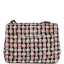 Chanel Pearl Crush Mini Square Flap Bag Pink and Black Tweed Antique Gold Hardware