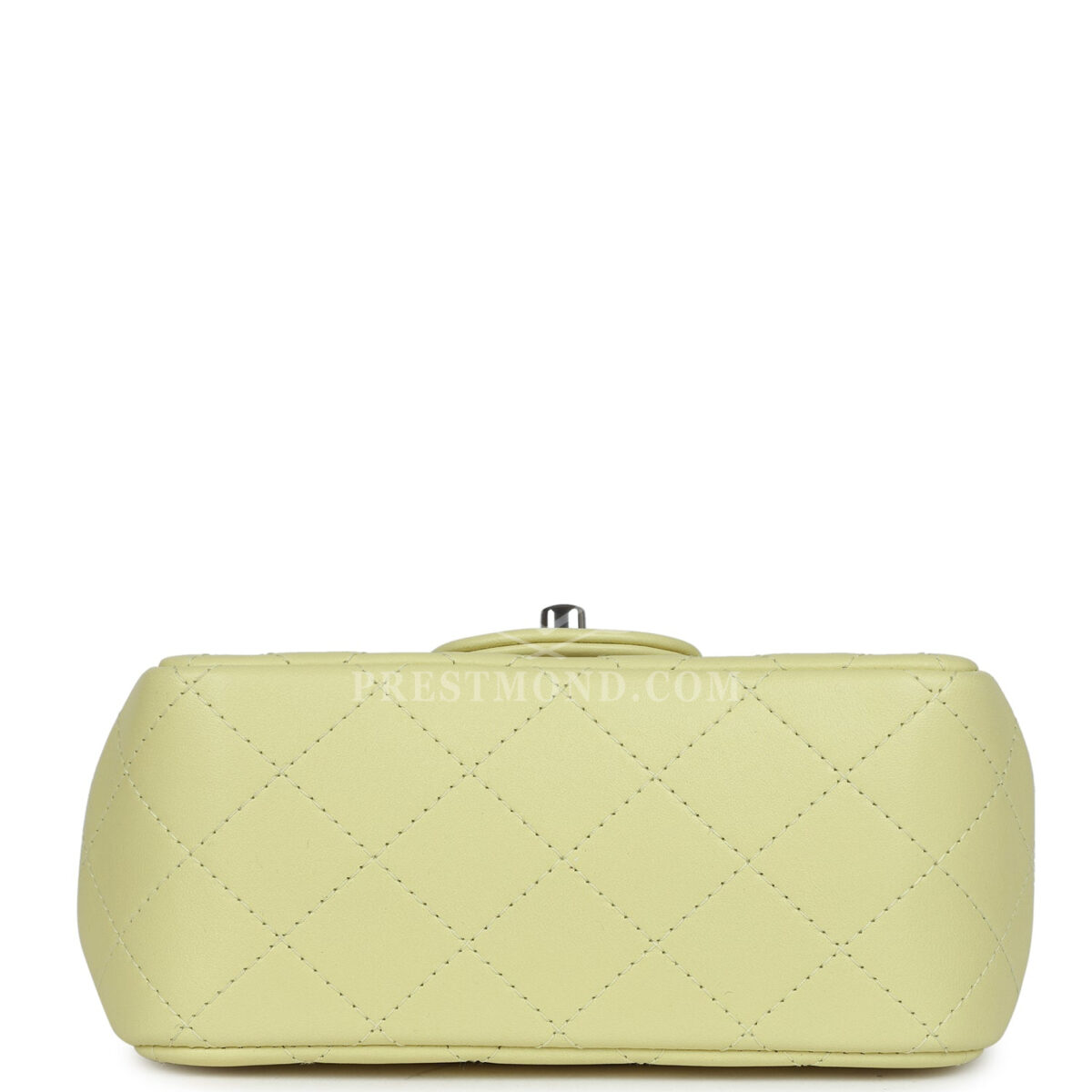 Chanel Mini Square Flap Bag Lime Lambskin Silver Hardware — изображение 6
