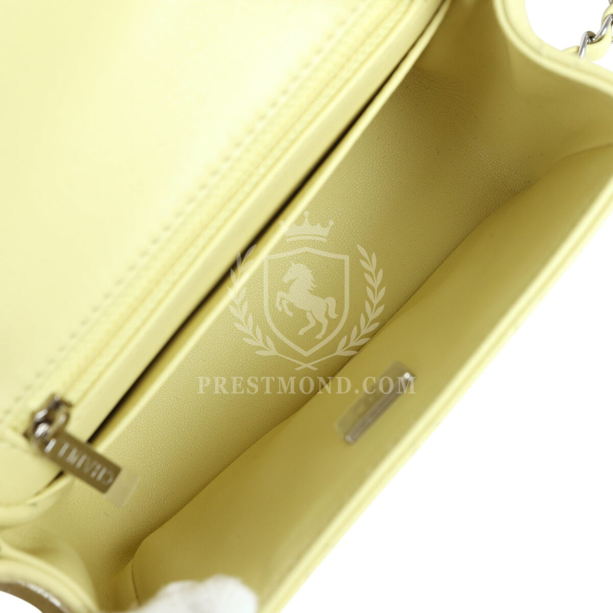 Chanel Mini Square Flap Bag Lime Lambskin Silver Hardware — изображение 8
