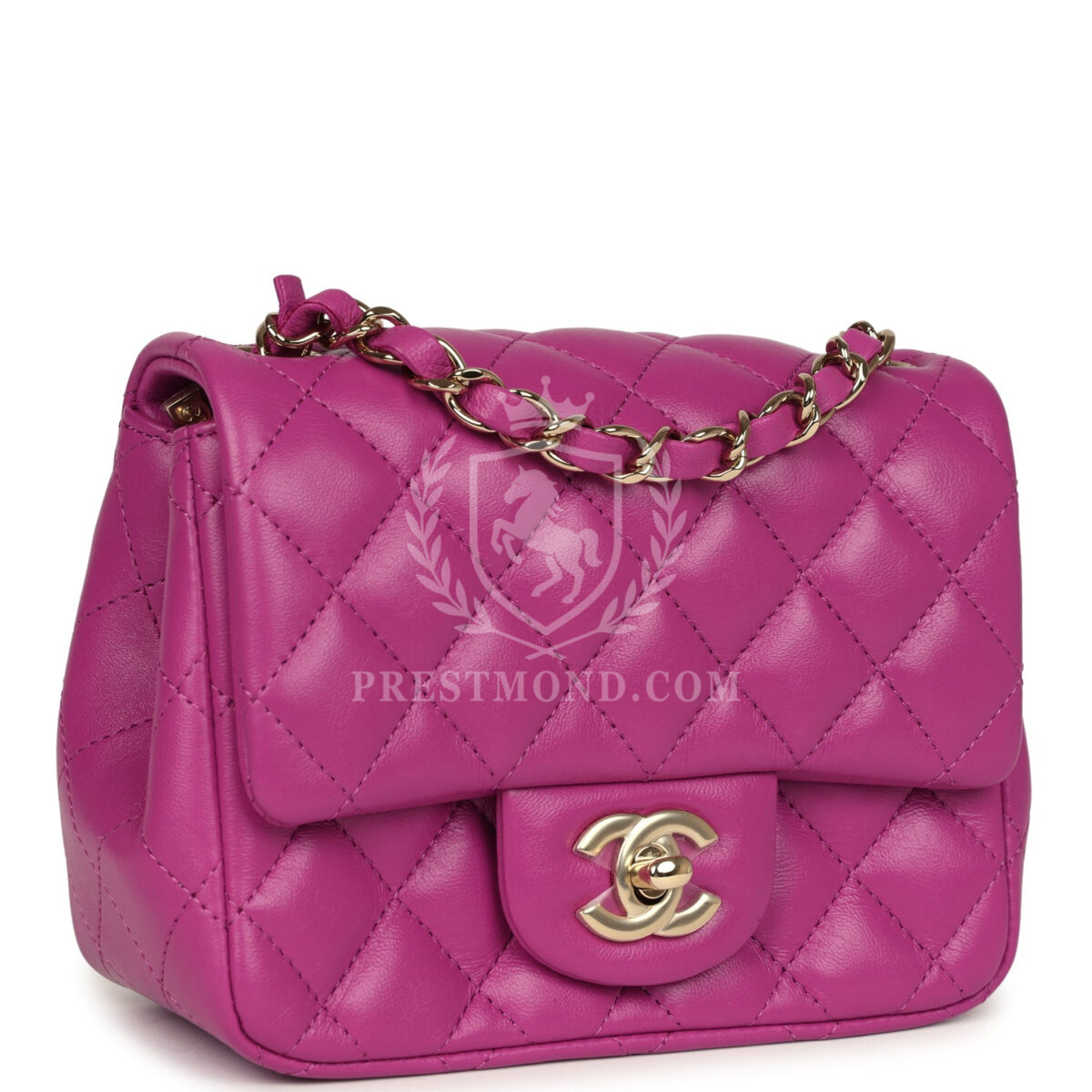 Chanel Mini Square Flap Bag Purple Lambskin Gold Hardware — изображение 2