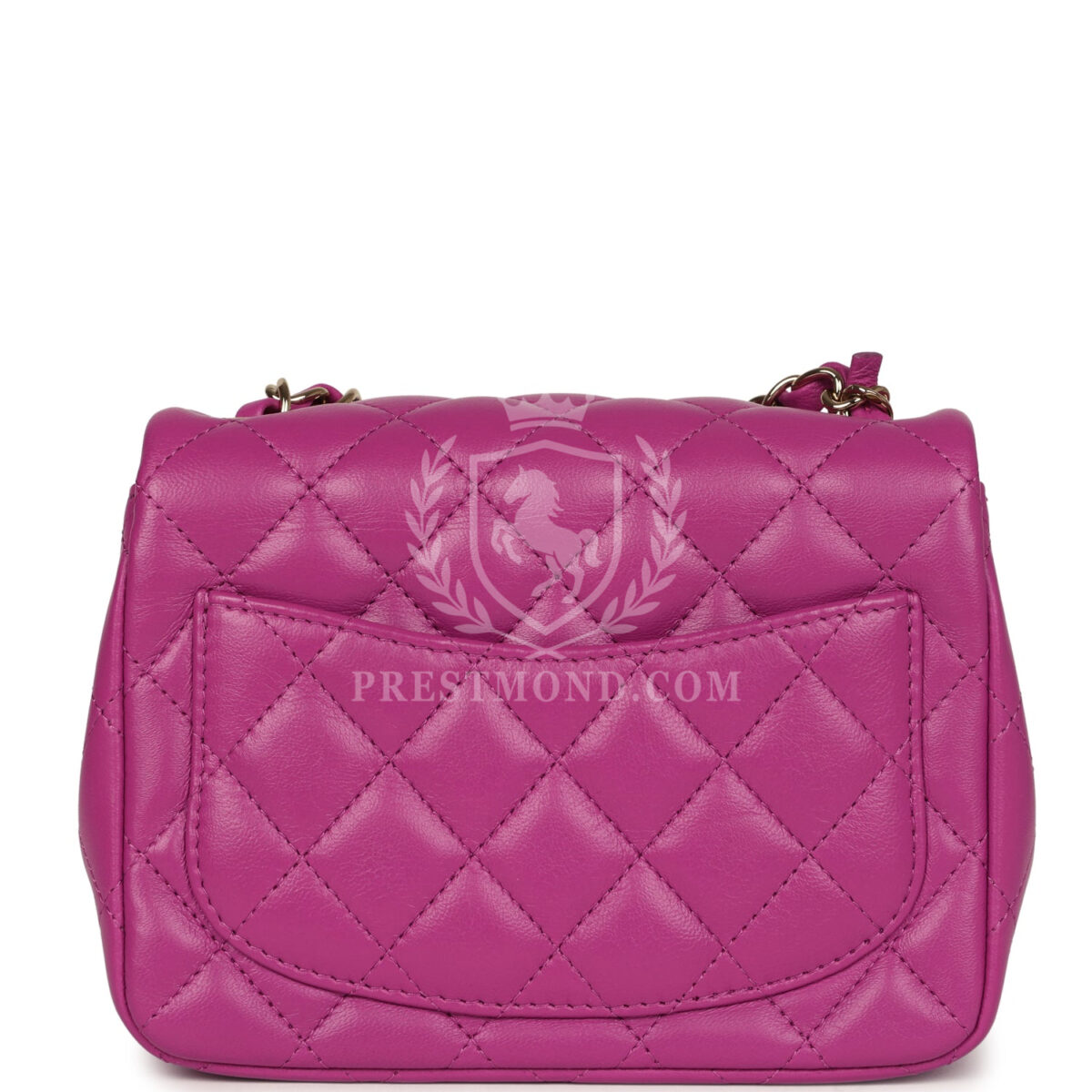 Chanel Mini Square Flap Bag Purple Lambskin Gold Hardware — изображение 4