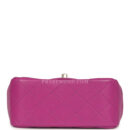 Chanel Mini Square Flap Bag Purple Lambskin Gold Hardware