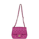 Chanel Mini Square Flap Bag Purple Lambskin Gold Hardware