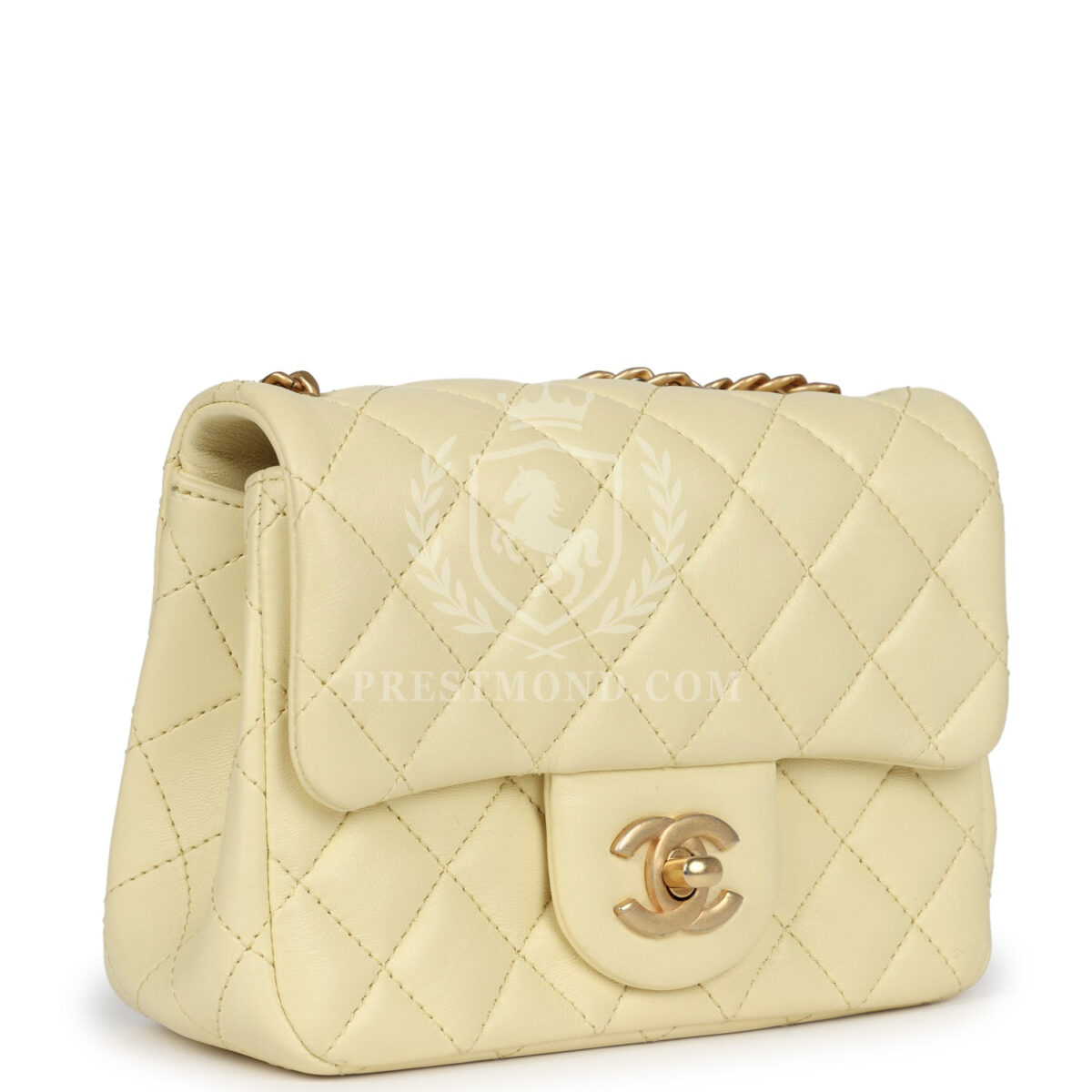Chanel Mini Camellia Crush Square Flap Yellow Lambskin Antique Gold Hardware — изображение 2
