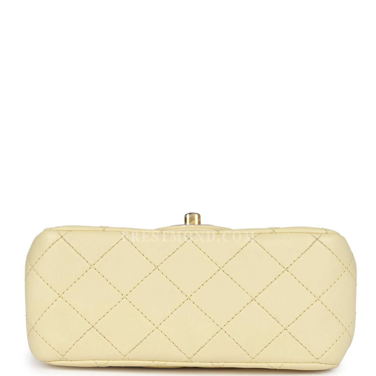 Chanel Mini Camellia Crush Square Flap Yellow Lambskin Antique Gold Hardware — изображение 6