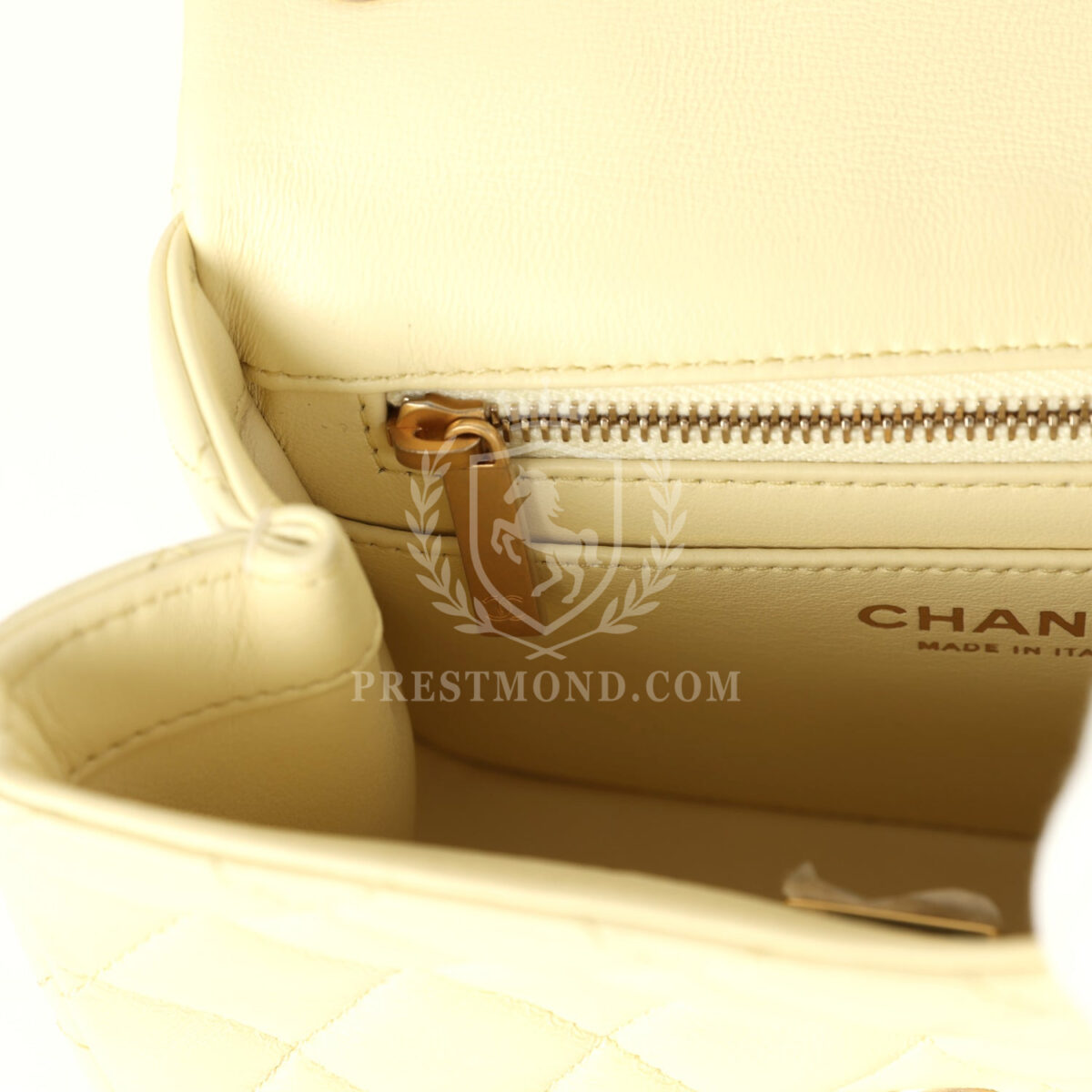 Chanel Mini Camellia Crush Square Flap Yellow Lambskin Antique Gold Hardware — изображение 11