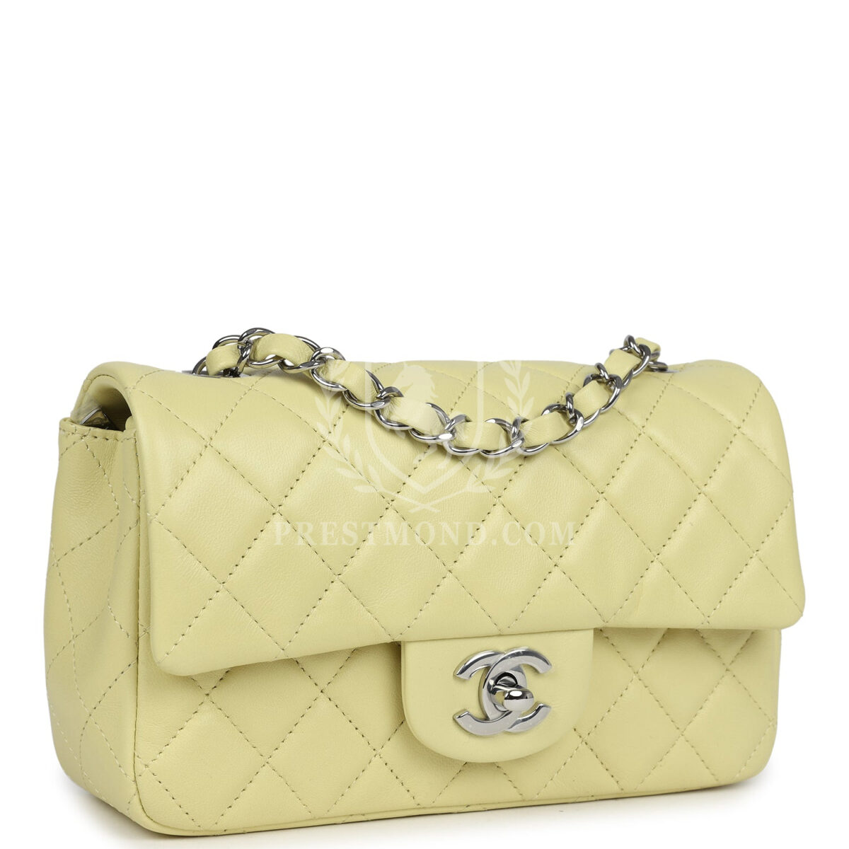 Chanel Mini Rectangular Flap Lime Lambskin Silver Hardware — изображение 2