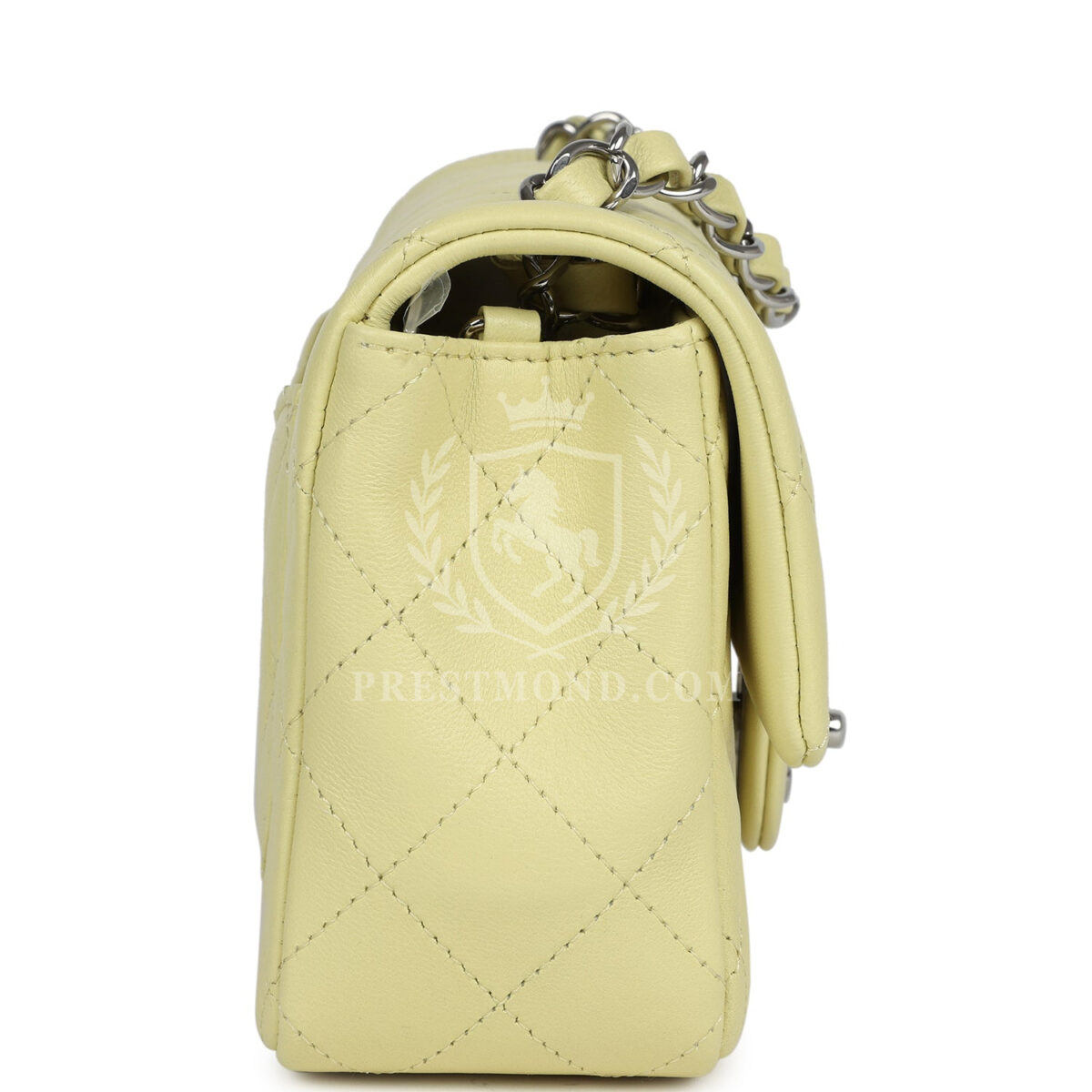 Chanel Mini Rectangular Flap Lime Lambskin Silver Hardware — изображение 3