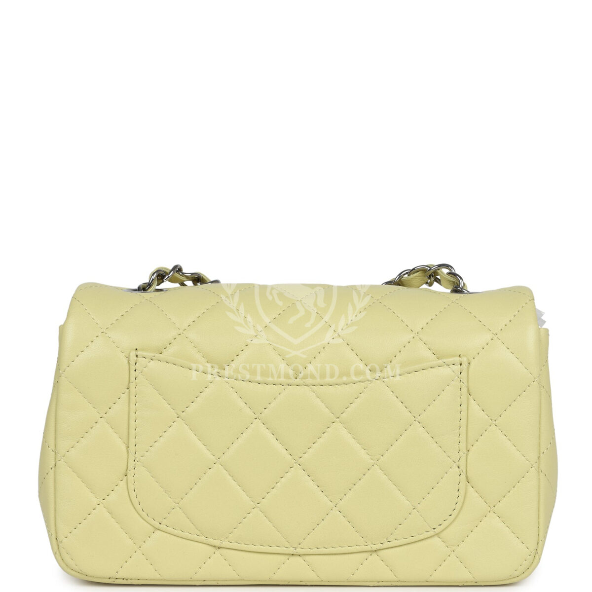 Chanel Mini Rectangular Flap Lime Lambskin Silver Hardware — изображение 4