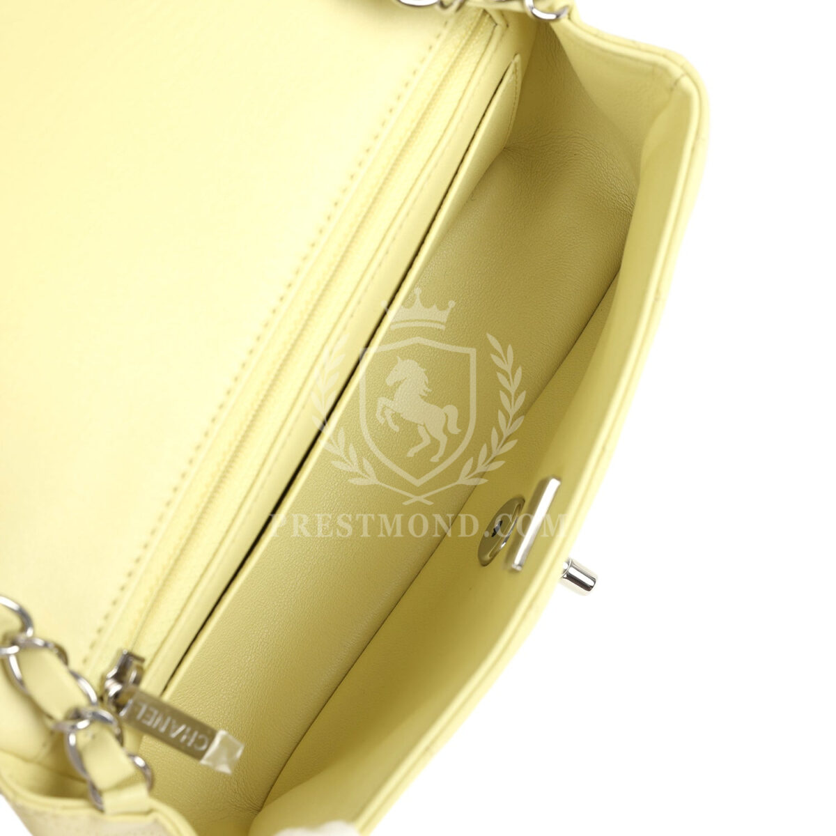 Chanel Mini Rectangular Flap Lime Lambskin Silver Hardware — изображение 8