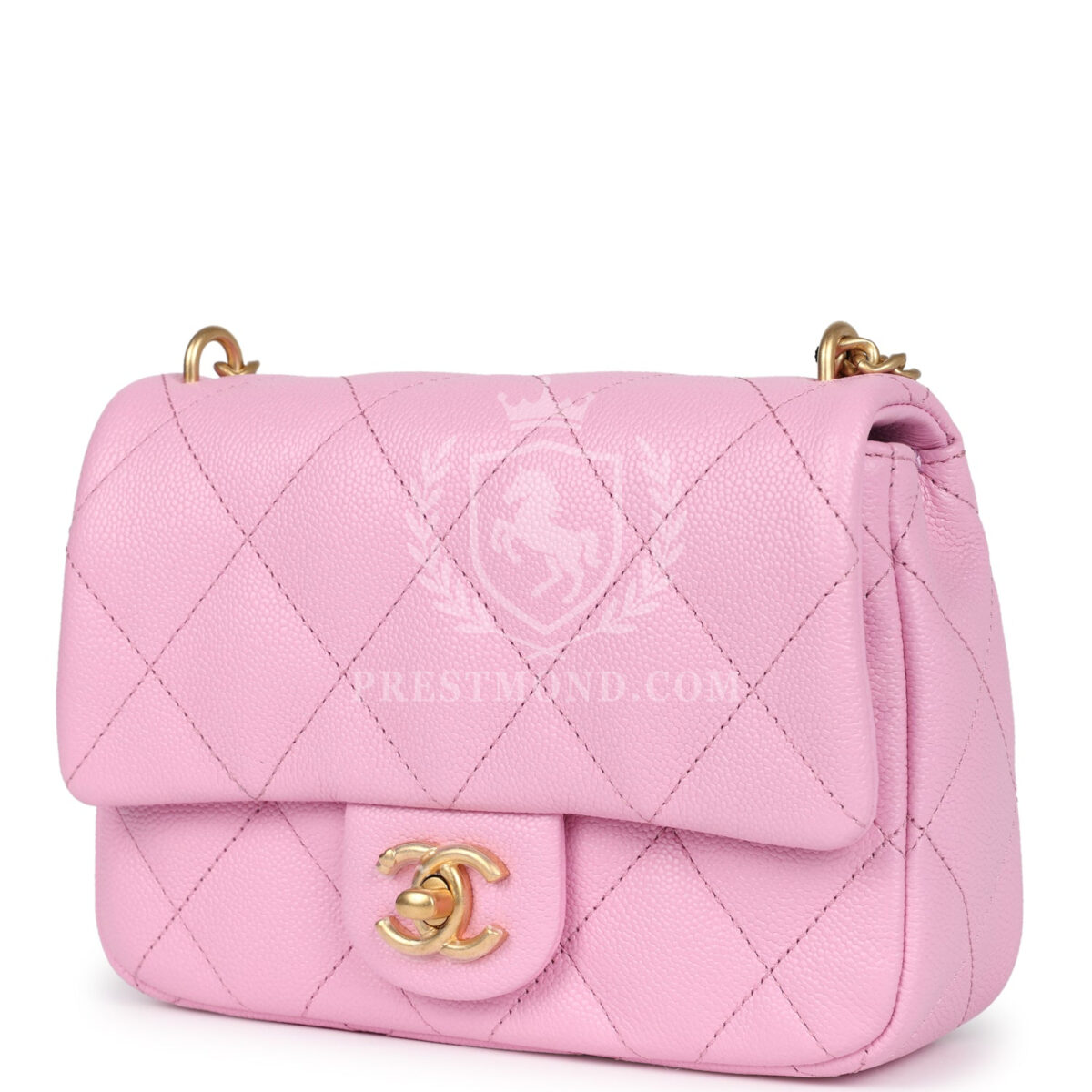 Chanel Mini Sweetheart Crush Square Flap Bag Pink Caviar Aged Gold Hardware — изображение 3