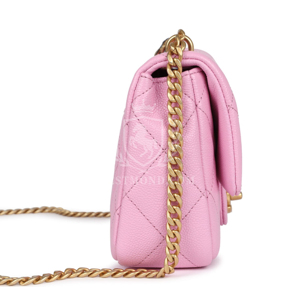 Chanel Mini Sweetheart Crush Square Flap Bag Pink Caviar Aged Gold Hardware — изображение 4