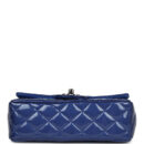 Chanel Mini Rectangular Flap Bag Blue Patent Ruthenium Hardware