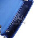 Chanel Mini Rectangular Flap Bag Blue Patent Ruthenium Hardware