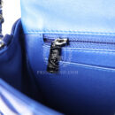 Chanel Mini Rectangular Flap Bag Blue Patent Ruthenium Hardware