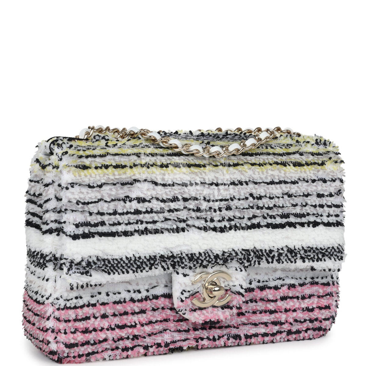 Chanel Mini Rectangular Flap White Multicolor Sequin Light Gold Hardware — изображение 2