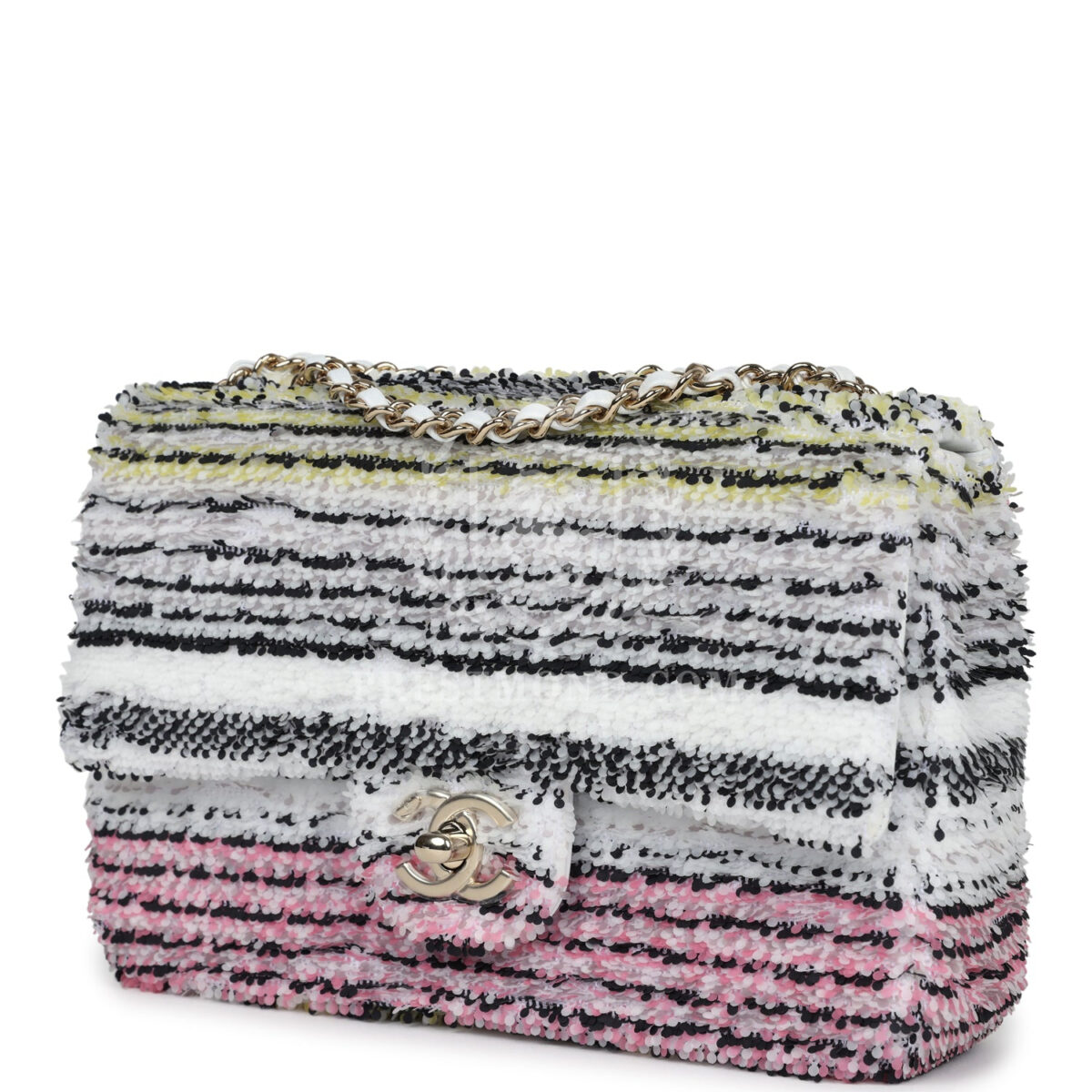 Chanel Mini Rectangular Flap White Multicolor Sequin Light Gold Hardware — изображение 5