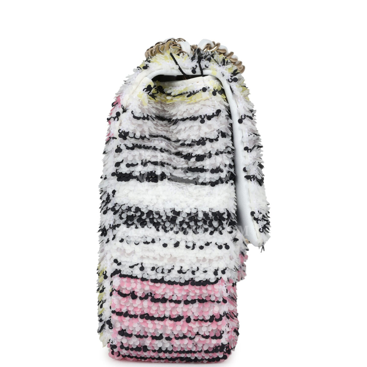 Chanel Mini Rectangular Flap White Multicolor Sequin Light Gold Hardware — изображение 3