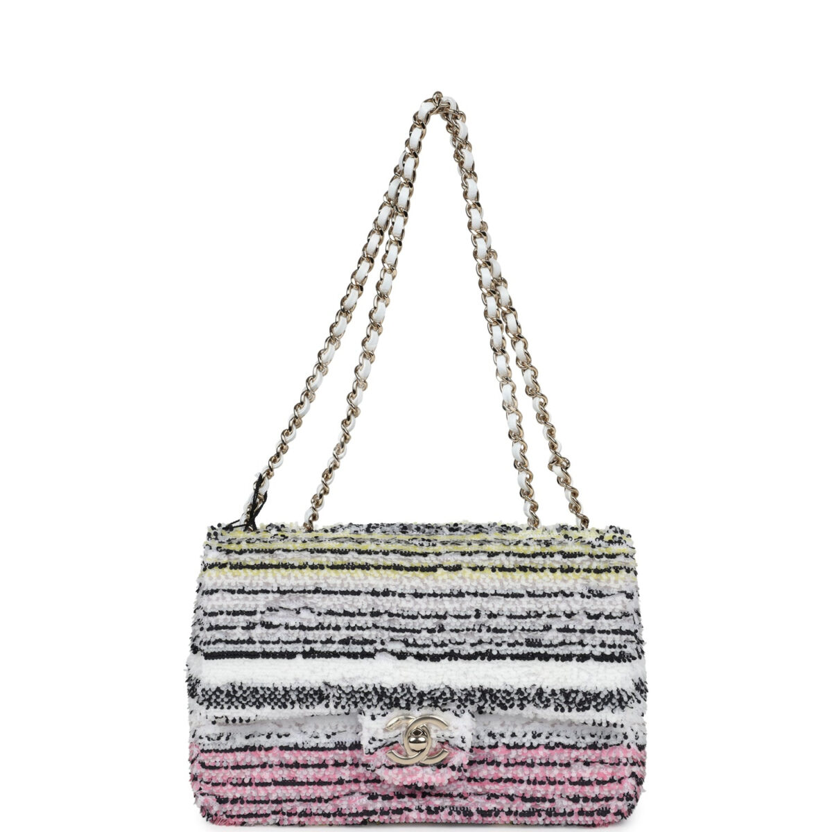 Chanel Mini Rectangular Flap White Multicolor Sequin Light Gold Hardware — изображение 7