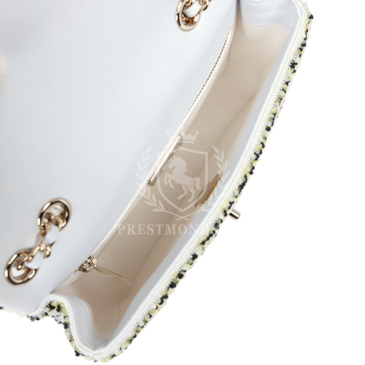 Chanel Mini Rectangular Flap White Multicolor Sequin Light Gold Hardware — изображение 8