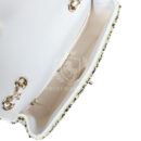 Chanel Mini Rectangular Flap White Multicolor Sequin Light Gold Hardware