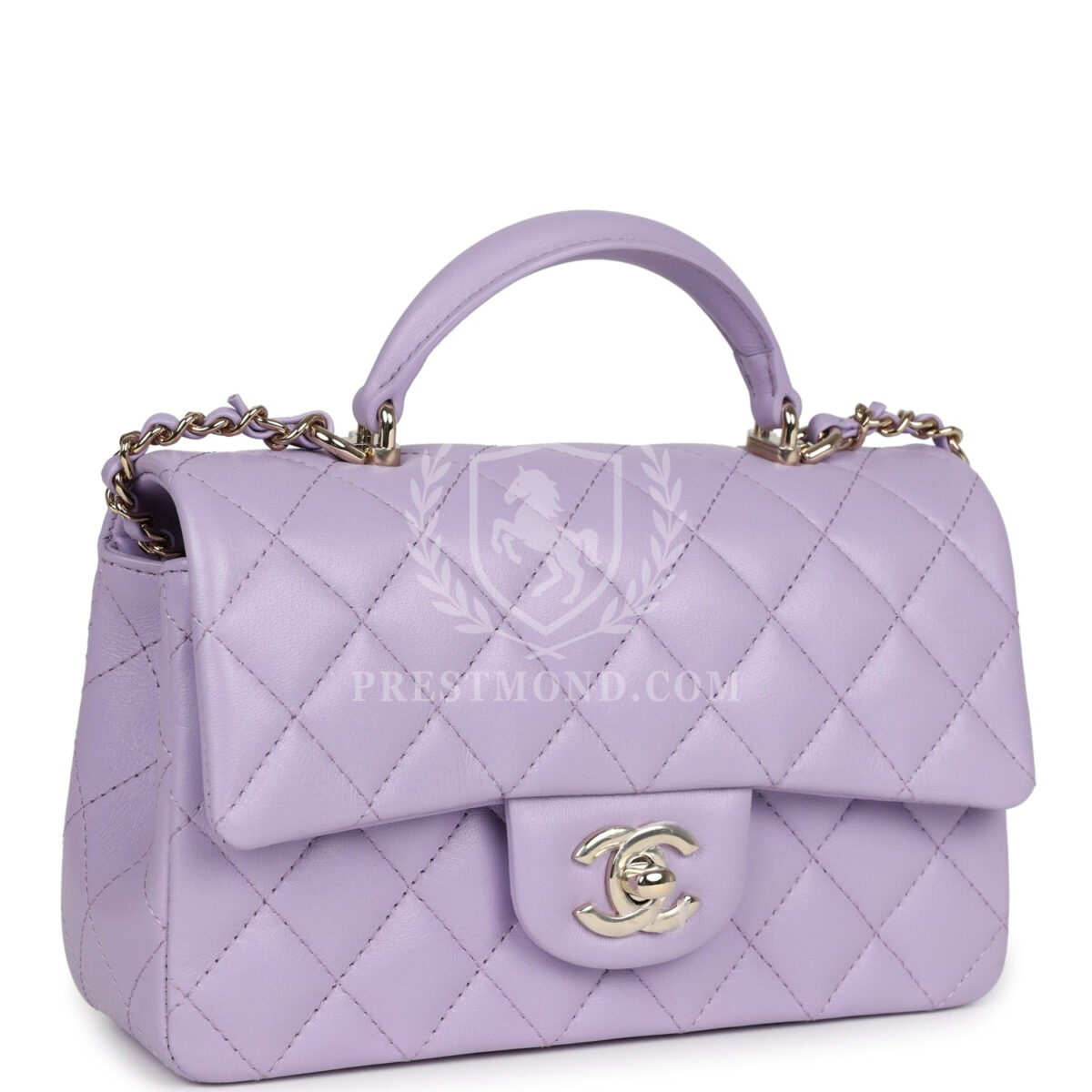 Chanel Mini Rectangular Flap Bag with Top Handle Lilac Lambskin Light Gold Hardware — изображение 2