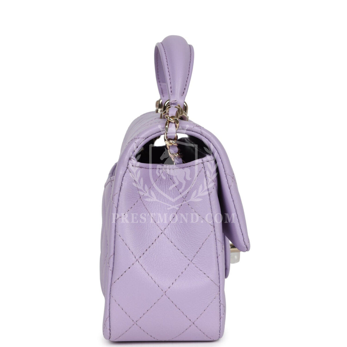 Chanel Mini Rectangular Flap Bag with Top Handle Lilac Lambskin Light Gold Hardware — изображение 3