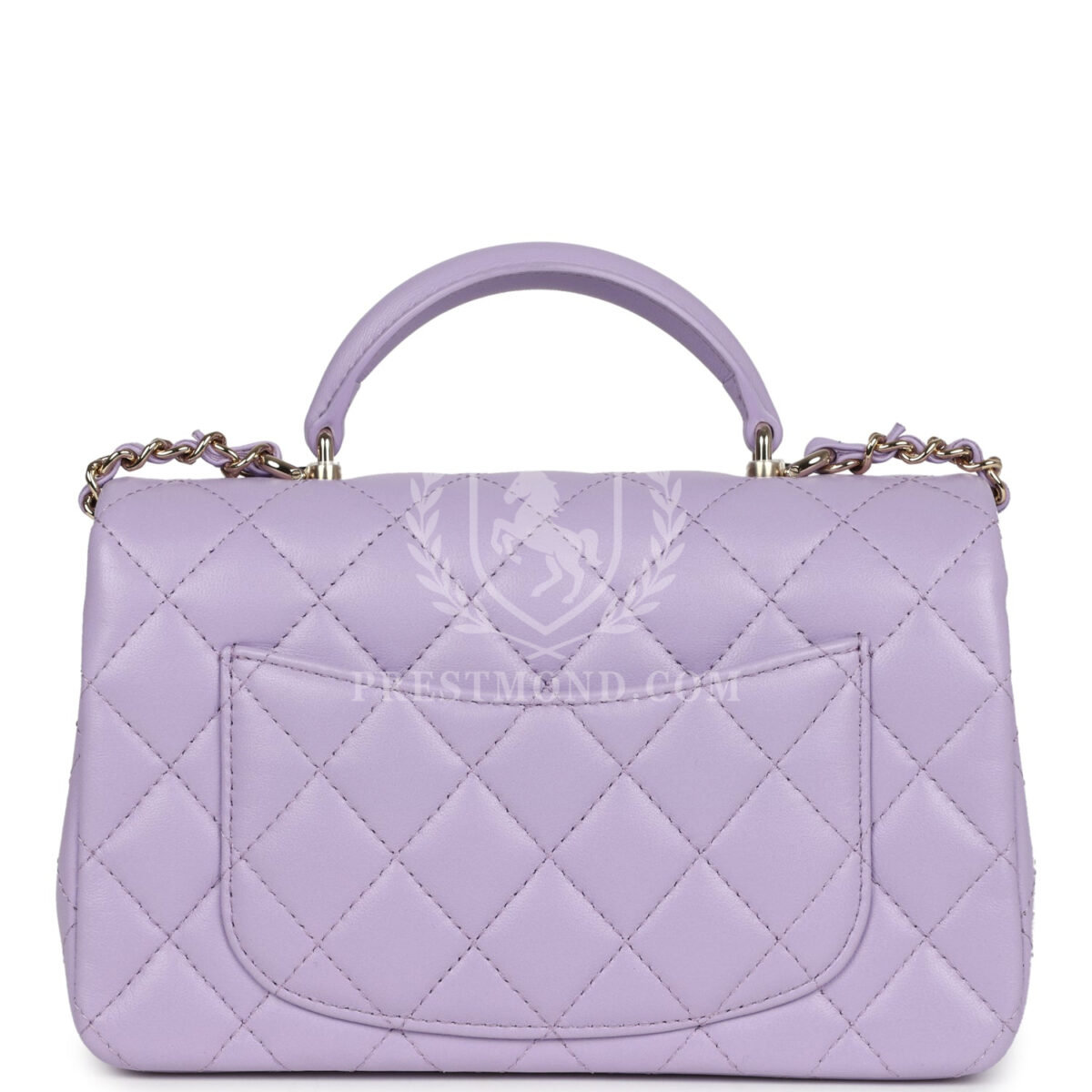 Chanel Mini Rectangular Flap Bag with Top Handle Lilac Lambskin Light Gold Hardware — изображение 4