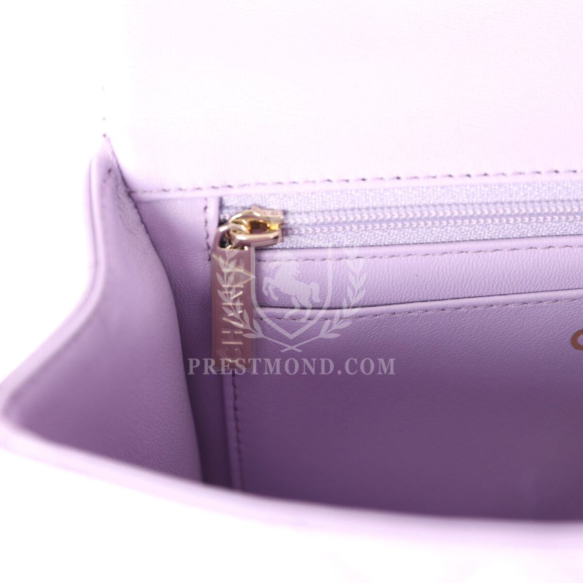 Chanel Mini Rectangular Flap Bag with Top Handle Lilac Lambskin Light Gold Hardware — изображение 10