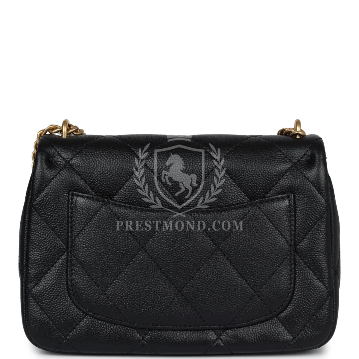 Chanel Mini Sweetheart Crush Square Flap Bag Black Caviar Antique Gold Hardware — изображение 4