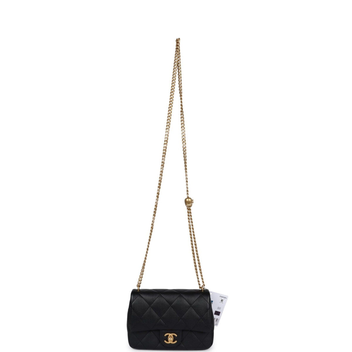Chanel Mini Sweetheart Crush Square Flap Bag Black Caviar Antique Gold Hardware — изображение 7