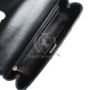 Chanel Mini Rectangular Crystal Top Handle Flap Bag Black Lambskin Light Gold Hardware