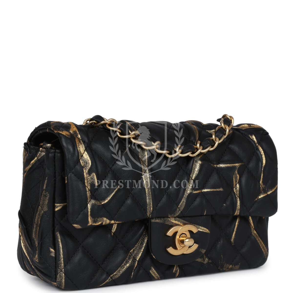 Chanel Mini Rectangular Flap Black and Gold Aged Calfskin Antique Gold Hardware — изображение 2