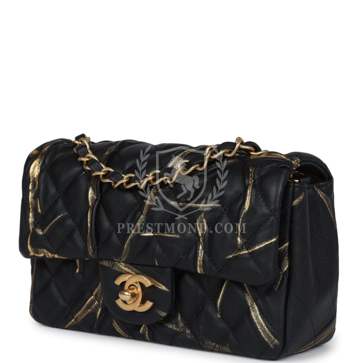 Chanel Mini Rectangular Flap Black and Gold Aged Calfskin Antique Gold Hardware — изображение 5