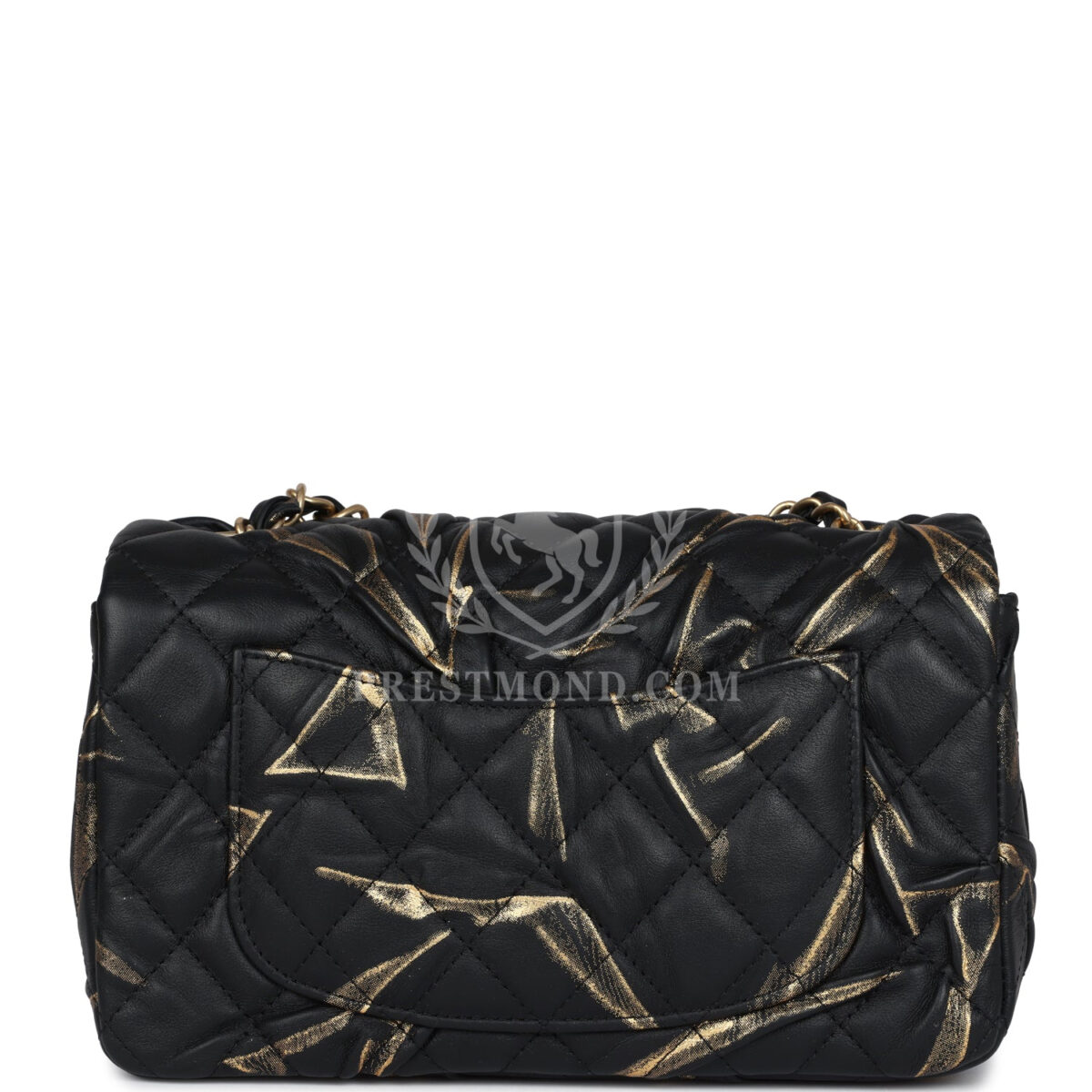 Chanel Mini Rectangular Flap Black and Gold Aged Calfskin Antique Gold Hardware — изображение 4