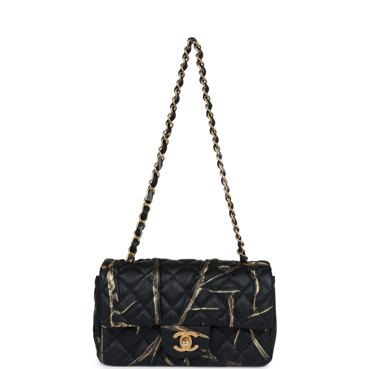 Chanel Mini Rectangular Flap Black and Gold Aged Calfskin Antique Gold Hardware — изображение 7