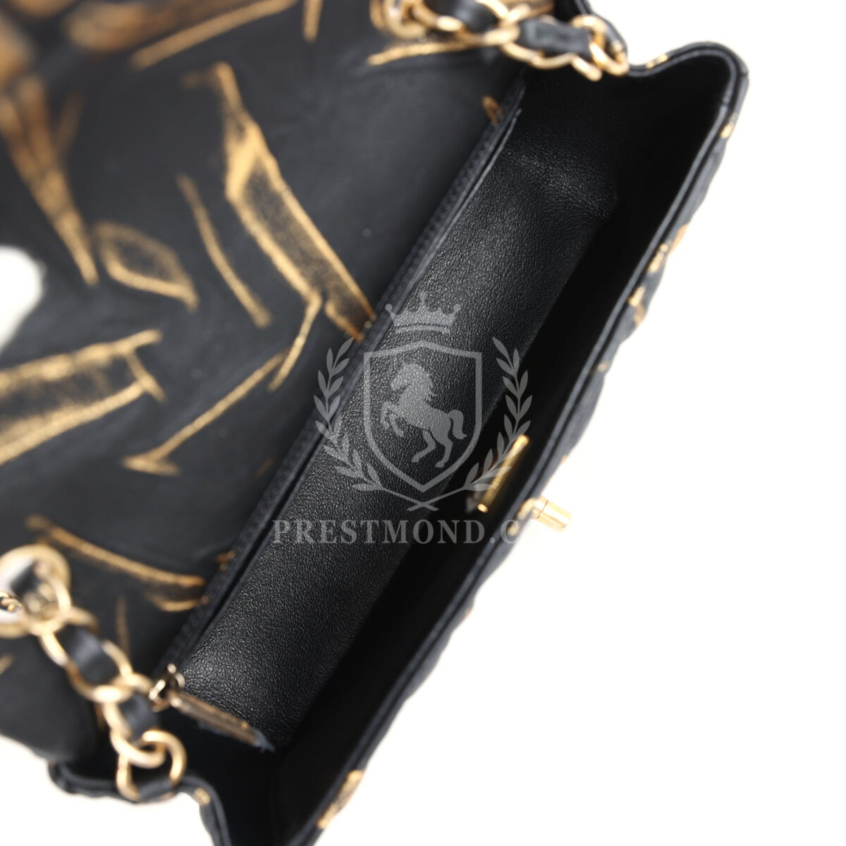 Chanel Mini Rectangular Flap Black and Gold Aged Calfskin Antique Gold Hardware — изображение 8