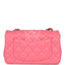Chanel Mini Rectangular Flap Bag Hot Pink Lambskin Light Gold Hardware