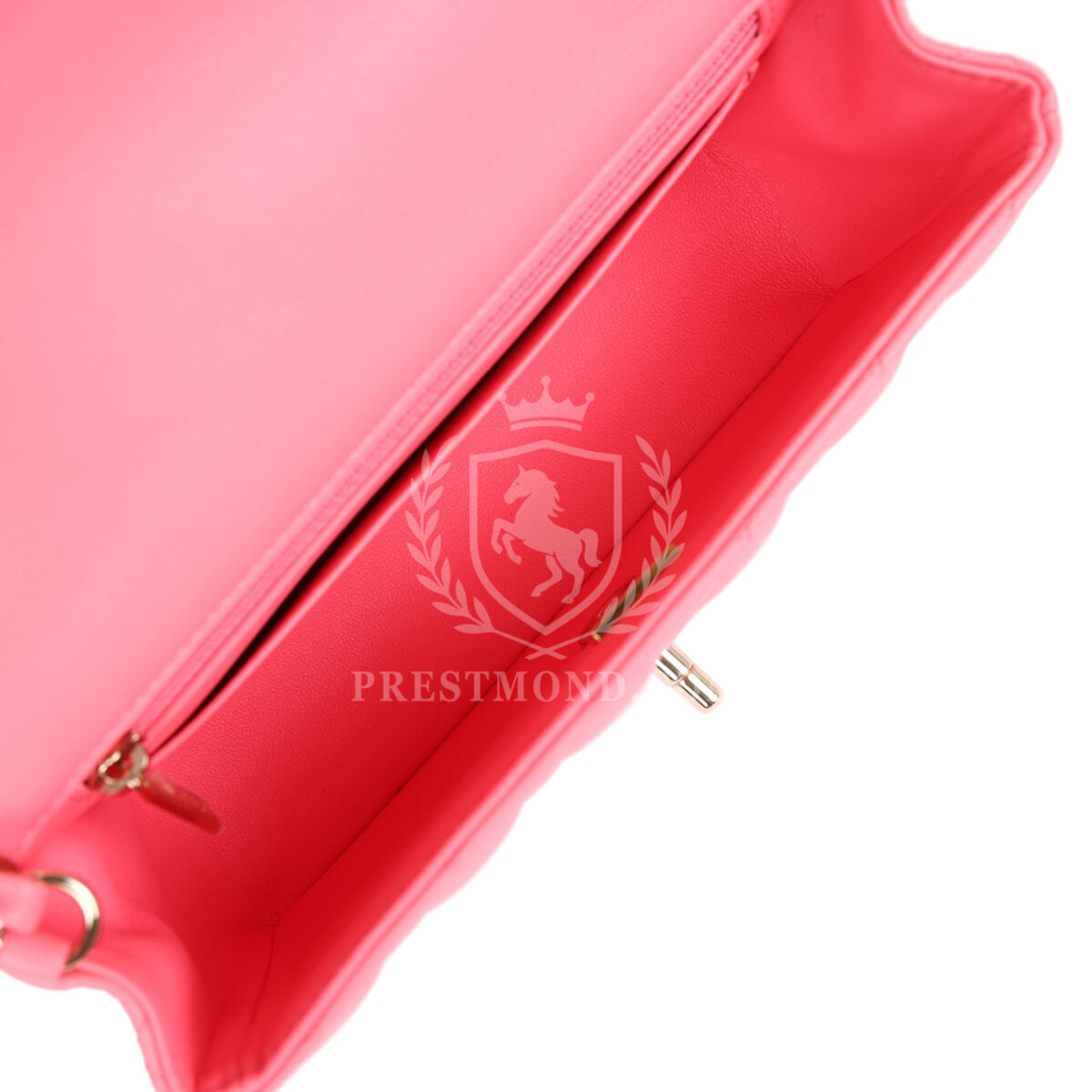 Chanel Mini Rectangular Flap Bag Hot Pink Lambskin Light Gold Hardware — изображение 8