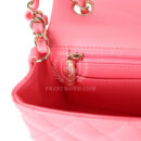 Chanel Mini Rectangular Flap Bag Hot Pink Lambskin Light Gold Hardware