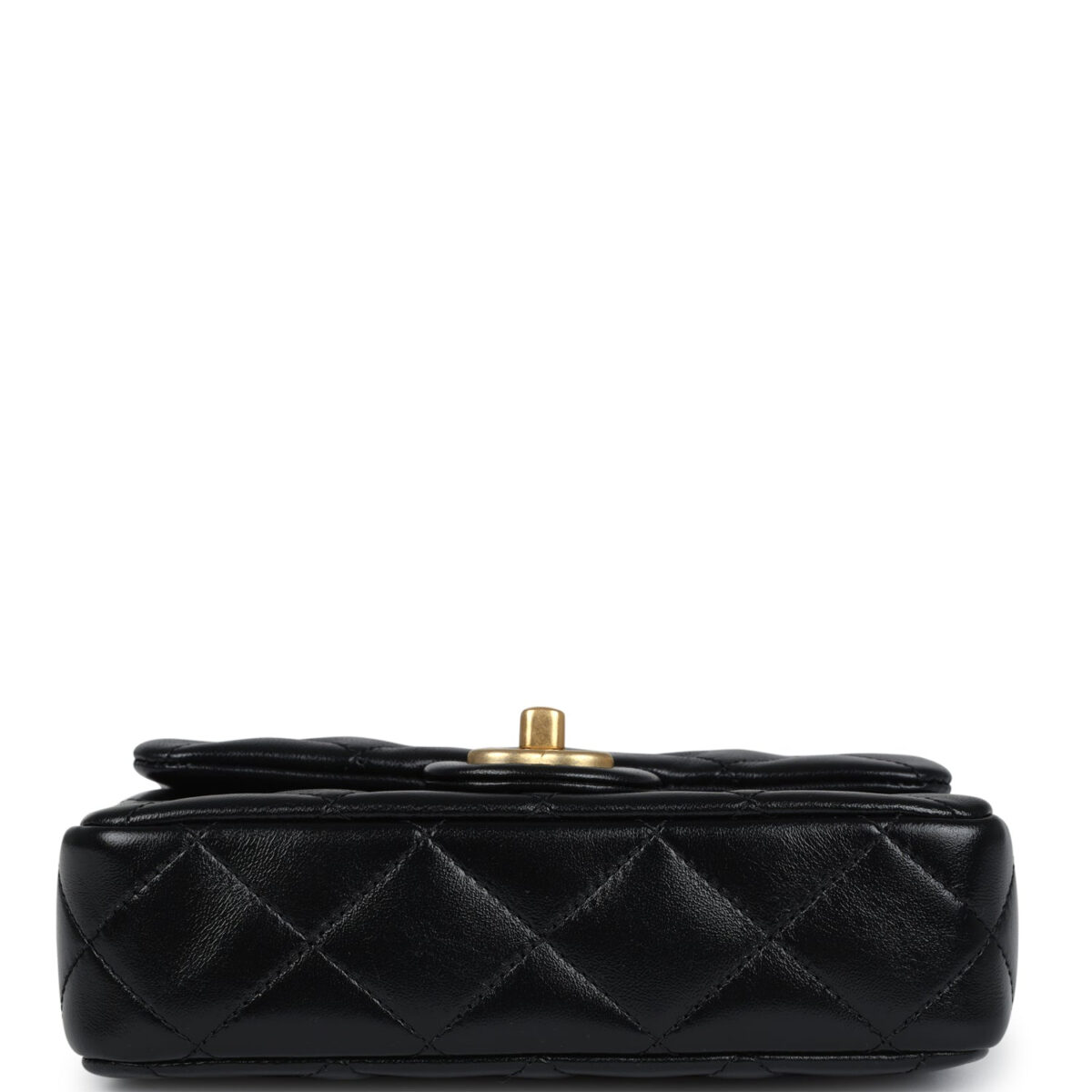 Chanel Mini Sweetheart Crush Square Flap Bag Black Shiny Calfskin Antique Gold Hardware — изображение 6