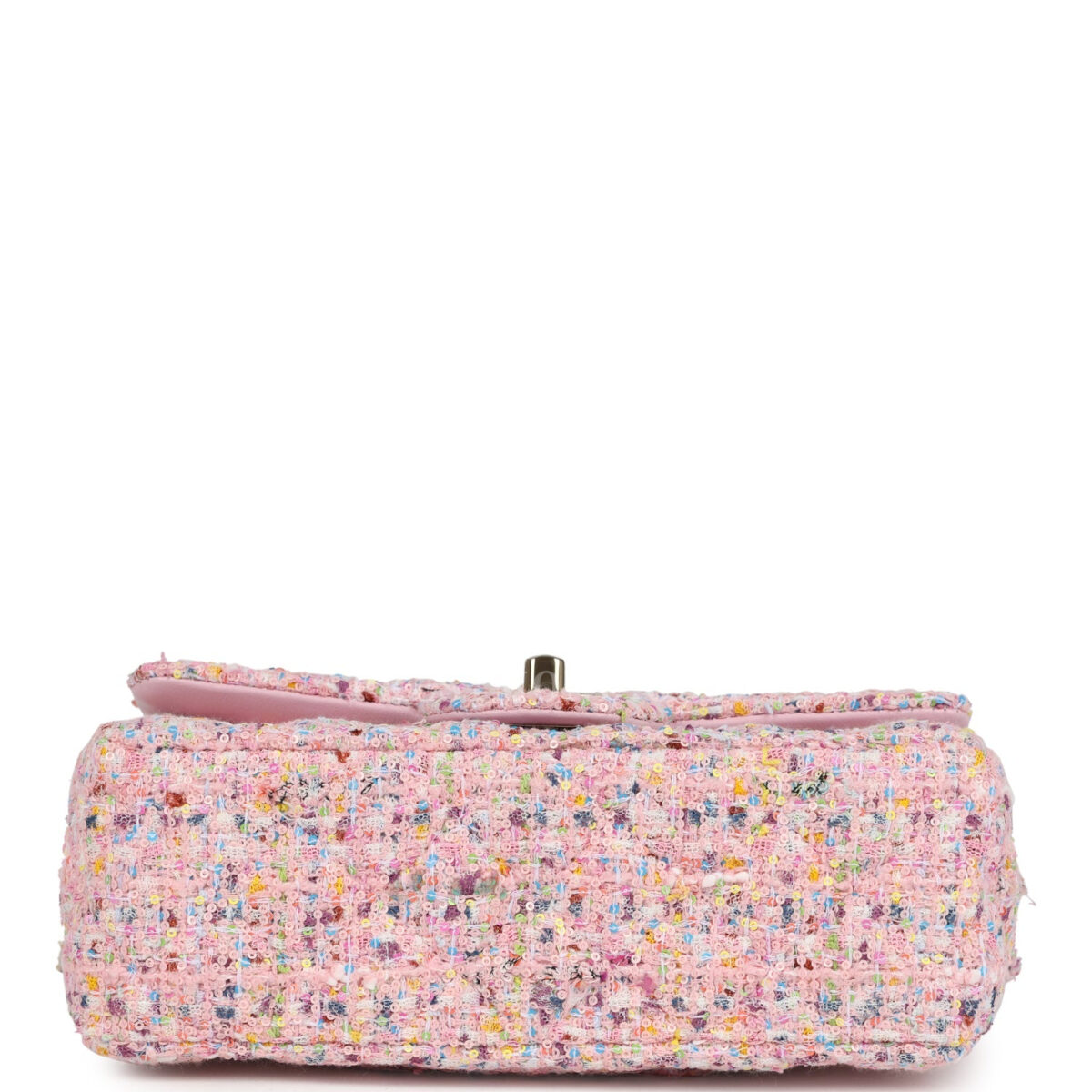 Chanel Mini Classic Rectangular Flap Bag Pink Tweed and Sequin Light Gold Hardware — изображение 6