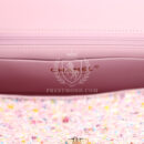 Chanel Mini Classic Rectangular Flap Bag Pink Tweed and Sequin Light Gold Hardware