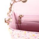 Chanel Mini Classic Rectangular Flap Bag Pink Tweed and Sequin Light Gold Hardware