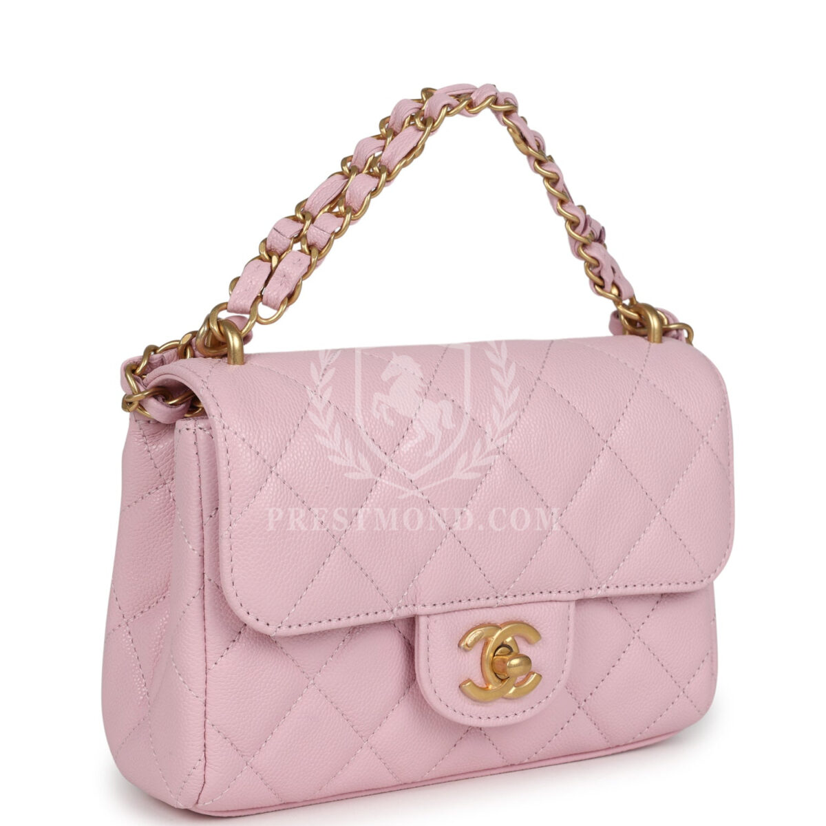 Chanel Mini Flap Bag Light Pink Caviar Brushed Gold Hardware — изображение 2