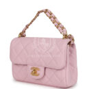 Chanel Mini Flap Bag Light Pink Caviar Brushed Gold Hardware