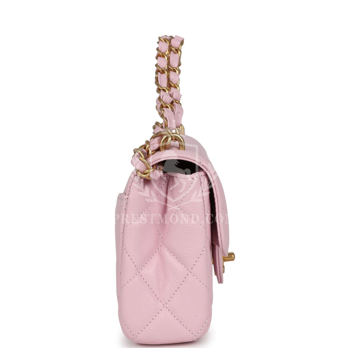 Chanel Mini Flap Bag Light Pink Caviar Brushed Gold Hardware — изображение 3
