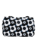 Chanel Mini Rectangular Flower Flap Bag Black, Navy and White Sequin Ruthenium Hardware