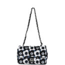 Chanel Mini Rectangular Flower Flap Bag Black, Navy and White Sequin Ruthenium Hardware